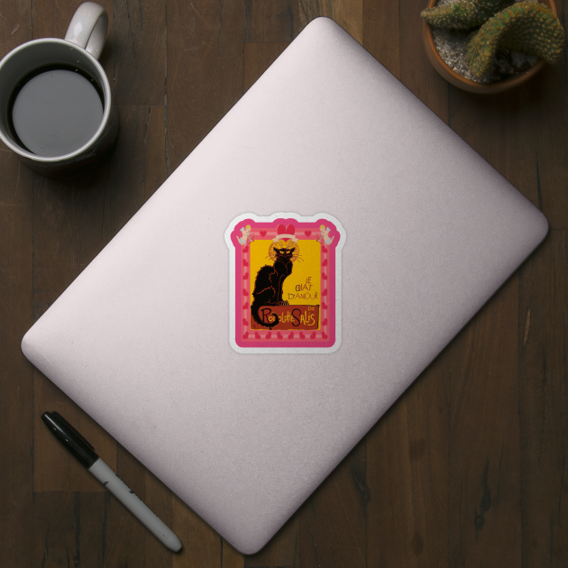 Le Chat Noir D'Amour Heart And Cherub Border by taiche